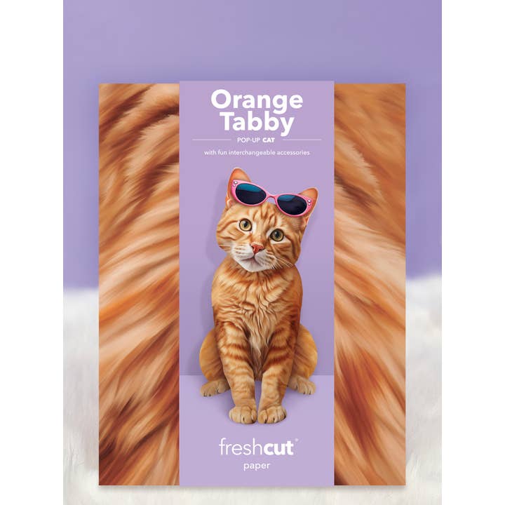 FreshCut Paper LLC - Wholesale Gewone wenskaart - Oranje Cyper (6 Pop-up Wenskaarten)6