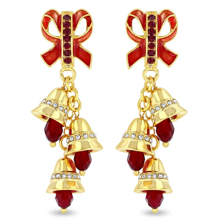 Orecchini Sleigh Bell Merry Christmas di Ritzy Couture DeLuxe per la vendita all'ingrosso da parte di Ritzy Couture by Esme Hecht