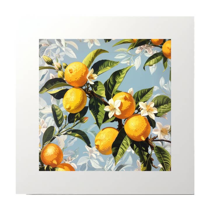 Impressão artística com padrão de flor de limão por atacado de Artificial Ink