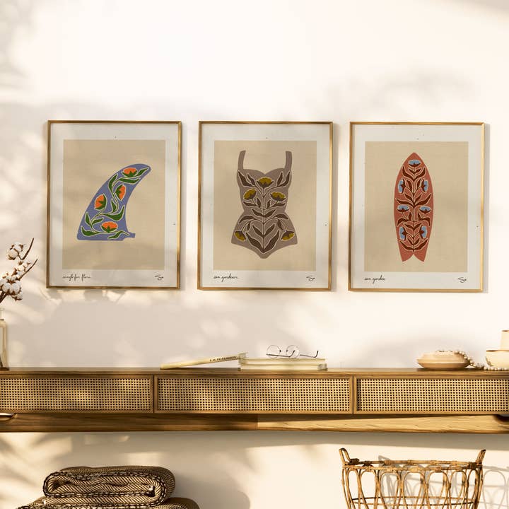 Mid Tide Design - Wholesale Art Print - Surf Garden 2 | Surfboard Print2