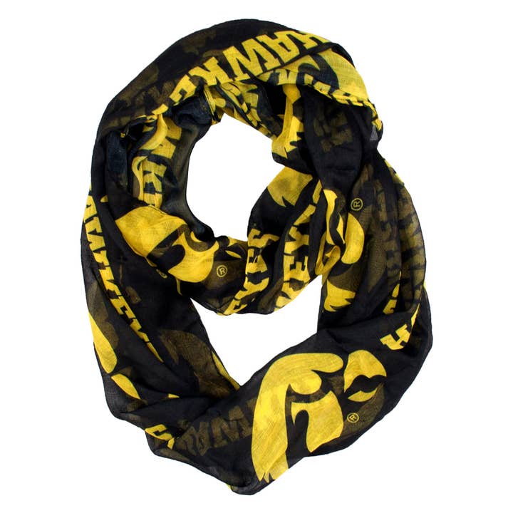 NCAA Iowa Hawkeyes Sheer Infinity Scarf for wholesale by Little Earth Productions