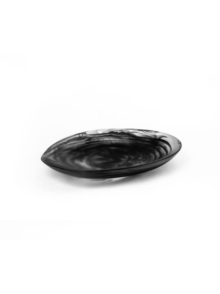 Medium Shell Platter - Black Swirl for wholesale by The modern wick