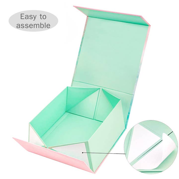 LA Ribbons Wholesale - Wholesale Gift box - 8" x 8" x 4" Collapsable Gift Box w/ 2-pcs White Tissue Paper & Magnetic Square Flap Lid | Gradient Color
5