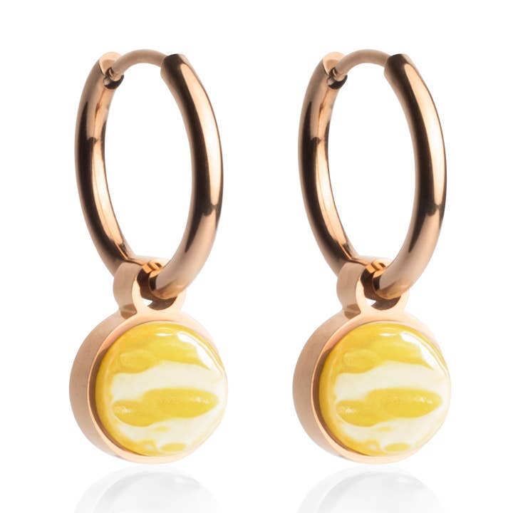 Brincos de argola Mix & Match com pendente • rosé/amarelo sol • 16 mm por atacado de ALEXASCHA