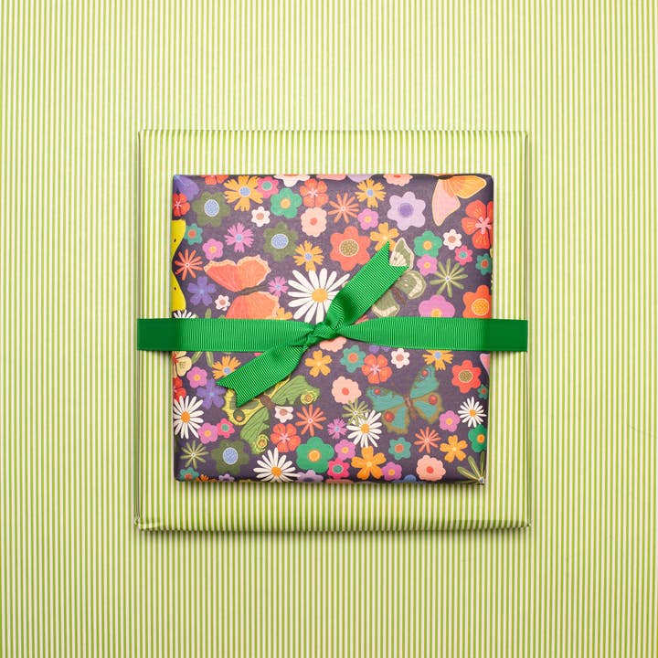My Pretty Circus - Wholesale Flat Wrap - Easter wrapping paper butterflies on flower meadow15