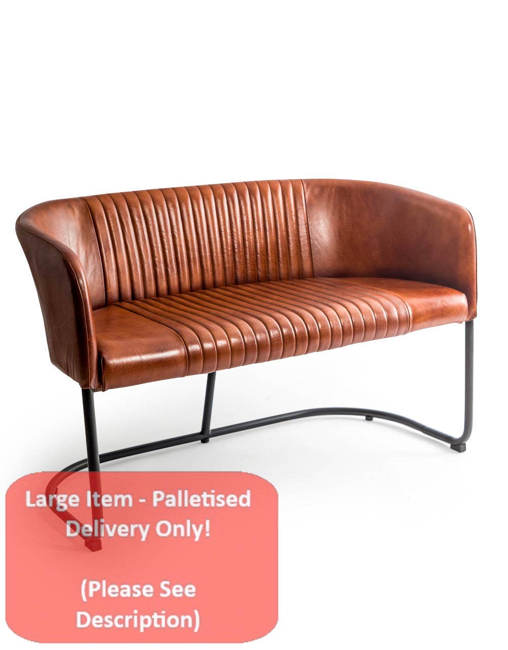 McGowan & Rutherford Ltd - Wholesale Sofa - Industrial Vintage Leather & Iron 2-Seater Sofa0