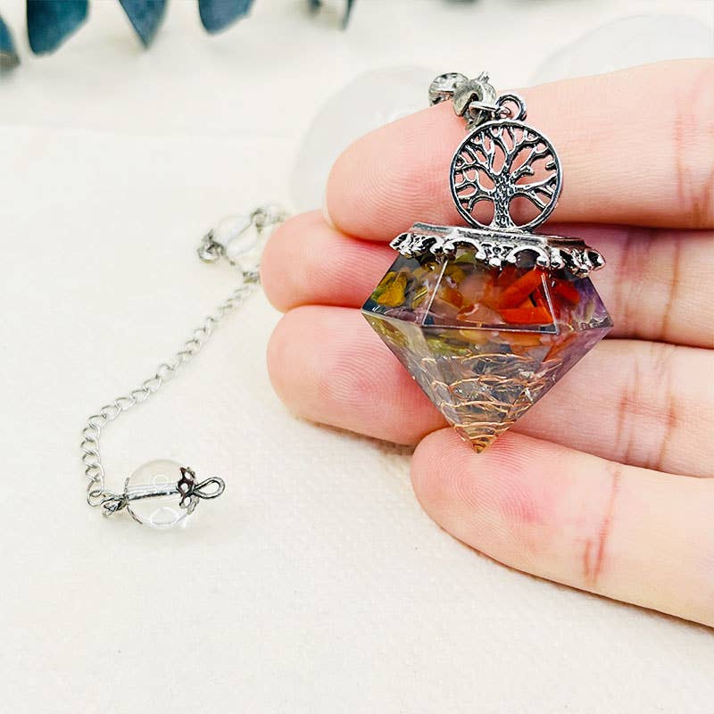 GemMeet – wholesale Andlig sten/kristall – Kristallgeometriskt Livets träd pendel9