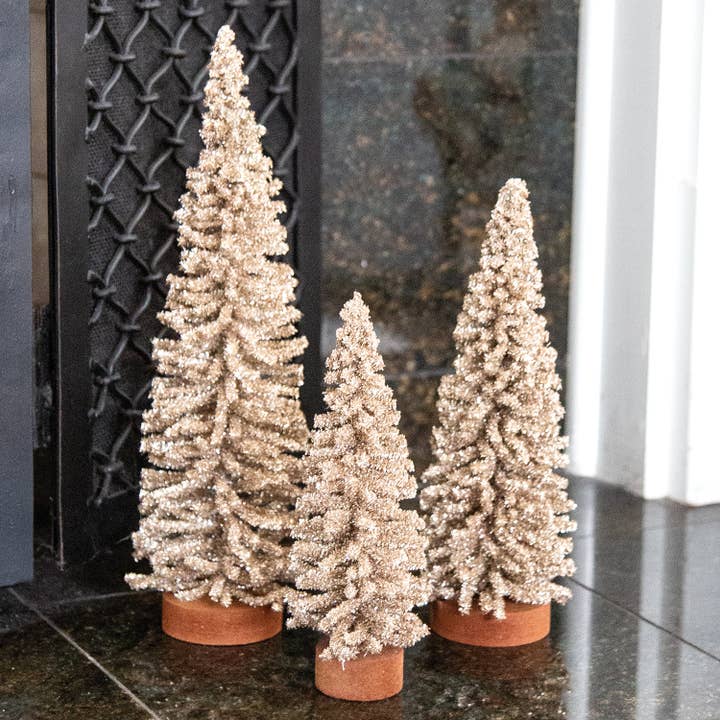 Saybrook Lane - Wholesale Artificial Christmas Tree - Champagne Gleam Bristle Tree, 10"
