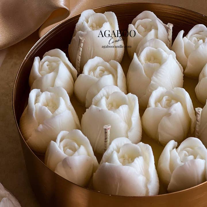 Agaboo Candle - Wholesale Novelty Candle - Huge 40oz Floral Vase Candle with tulips 40 oz - Container3