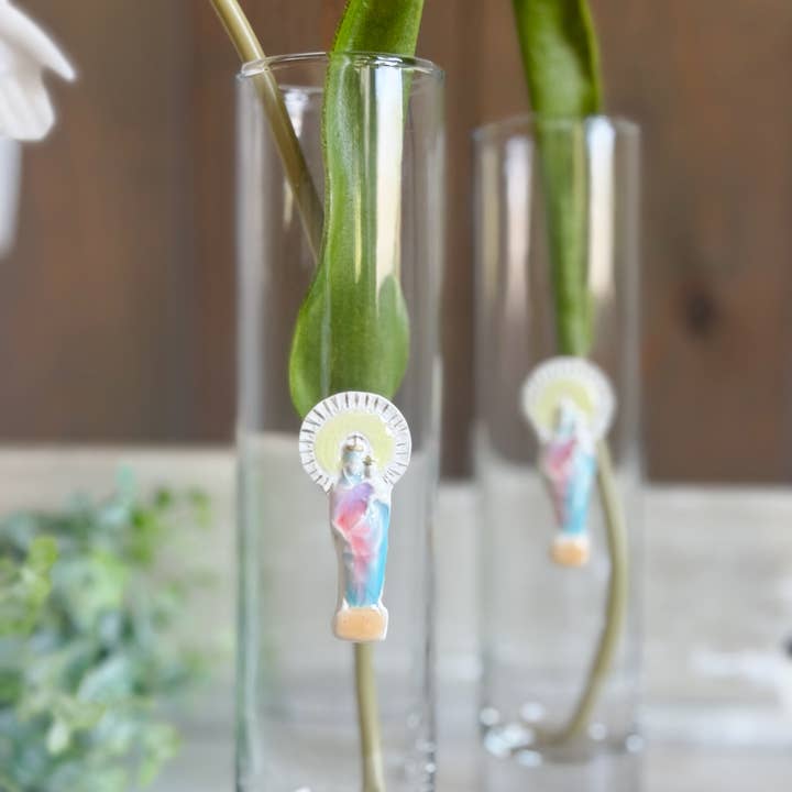 Mother & Child painted intaglio bud vase for wholesale by BeeStill Design