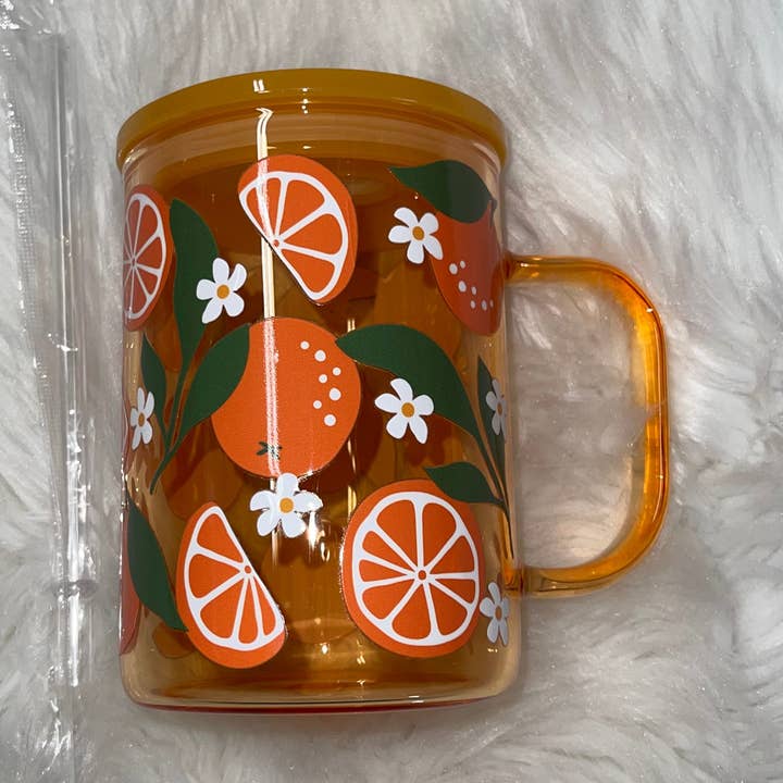 Mignon Mug en Verre à Gelée Orange pour la vente par Melis' Creations & More LLC