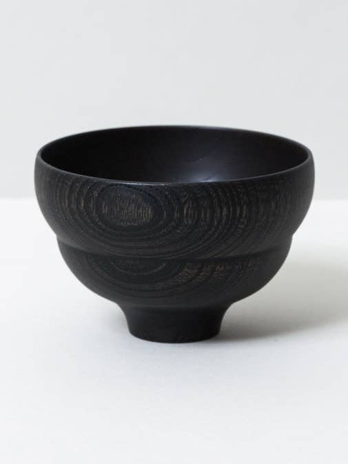 Tsumugi Wooden Bowl - Mokko, Black for wholesale by Morihata International Ltd. Co.