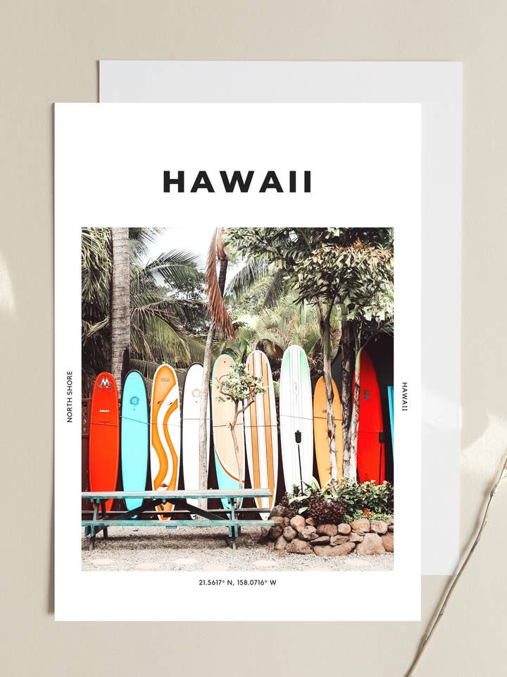 Hawaii 'North Shore Surf' Print 1 for wholesale by The Travel Edit