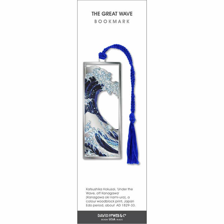 David Howell and Company - Wholesale Bookmark - The Great Wave Metal Bookmark, MADE in USA1