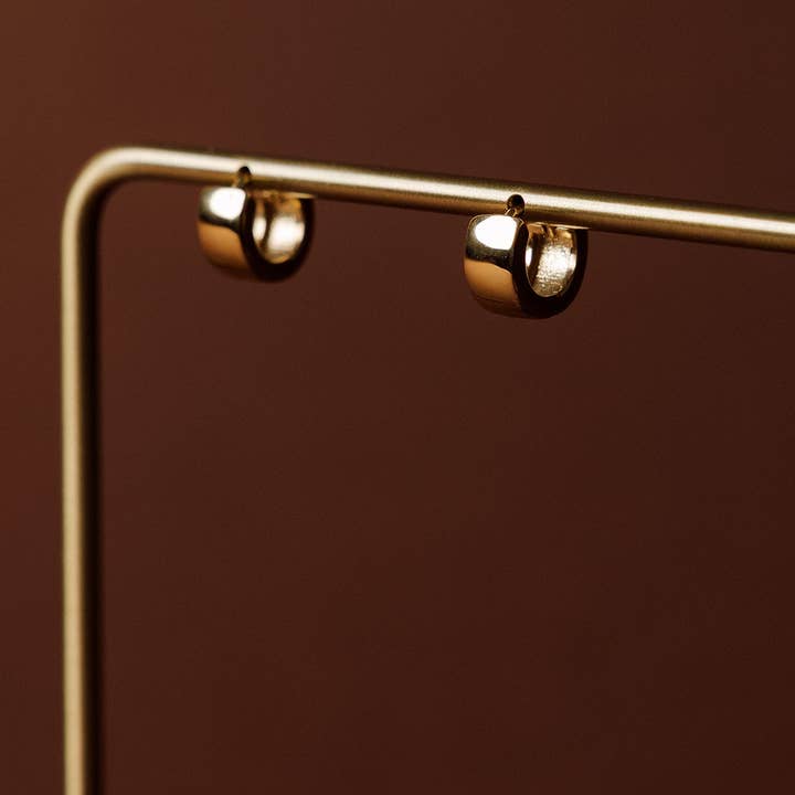 Chloe Mini Huggie Hoops for wholesale by Natalie Borton Designs