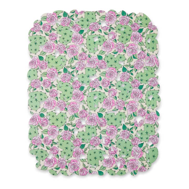 Core Home - Wholesale Bath Mat - Printed Pebble Sink Mat - Cactus Hearts