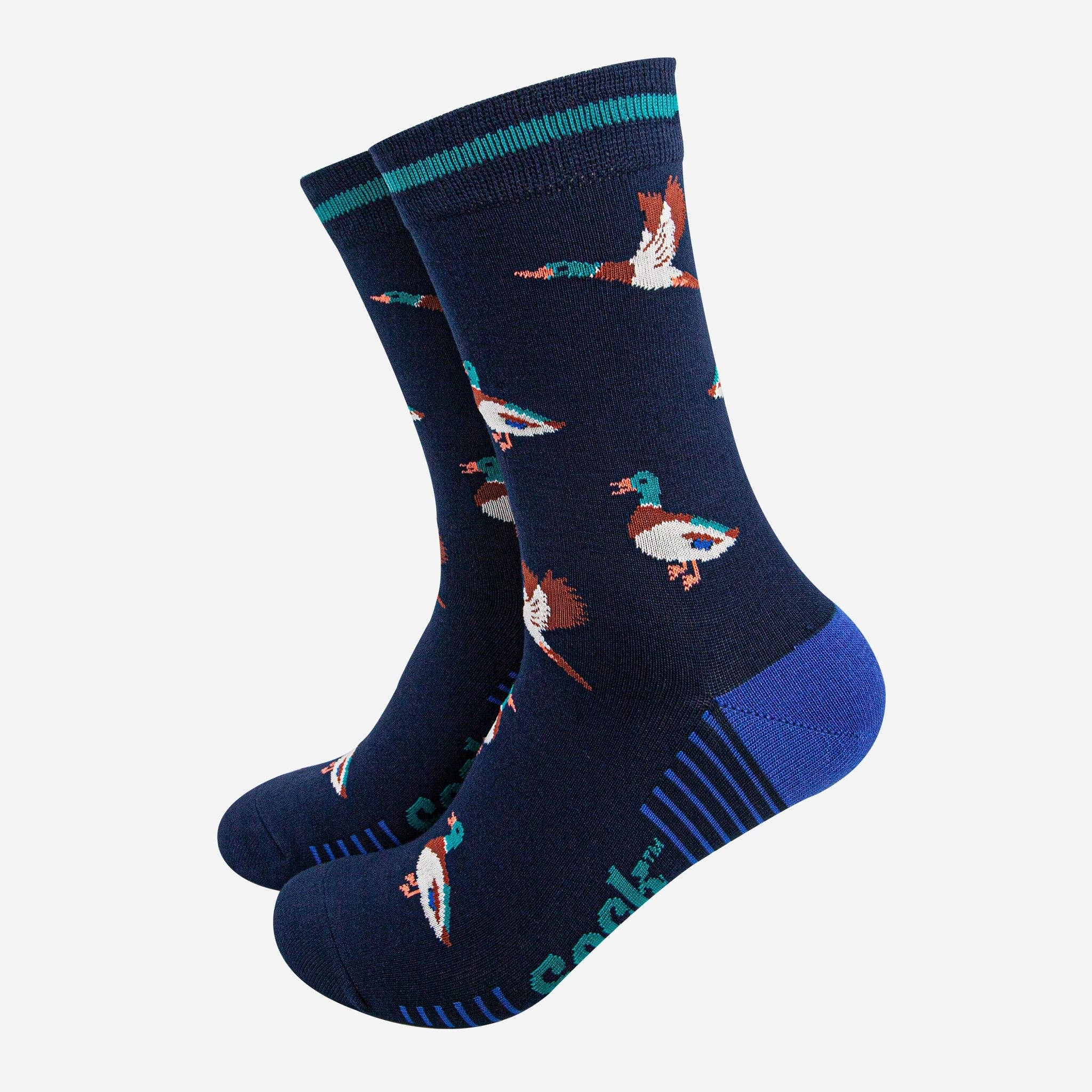 Sock Talk - Wholesale Socks - Men's - Men's Bamboo Socks - Navy Blue/Royal Blue, Mallard Duck0