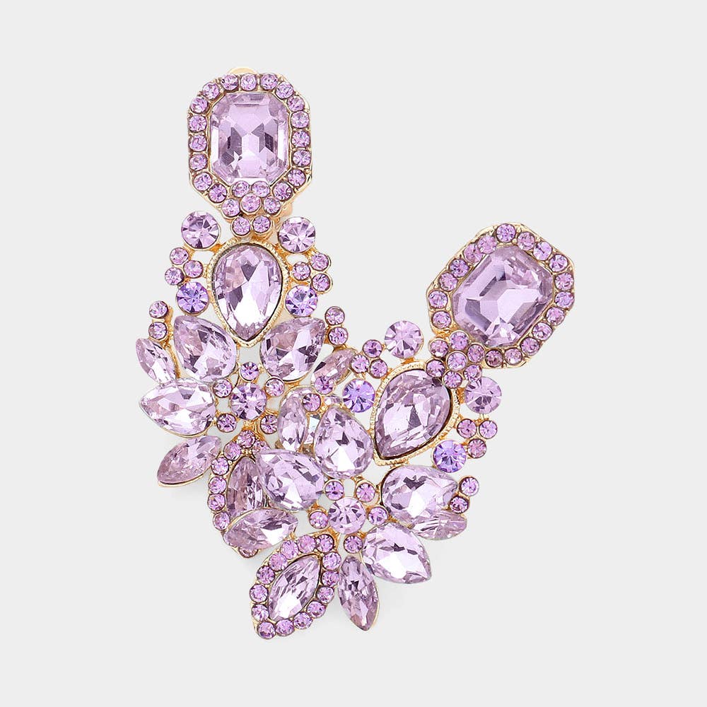 Sensibling Corp. - Vendita all'ingrosso Orecchini a clip - Orecchini a clip da sera con pietra quadrata a marchesa appuntita10