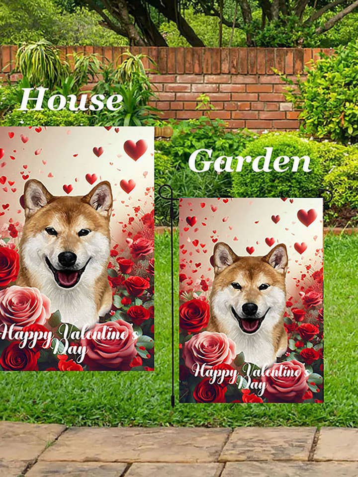 Shiba Inu - Valentine Garden Flag for wholesale by Best of Breed Products