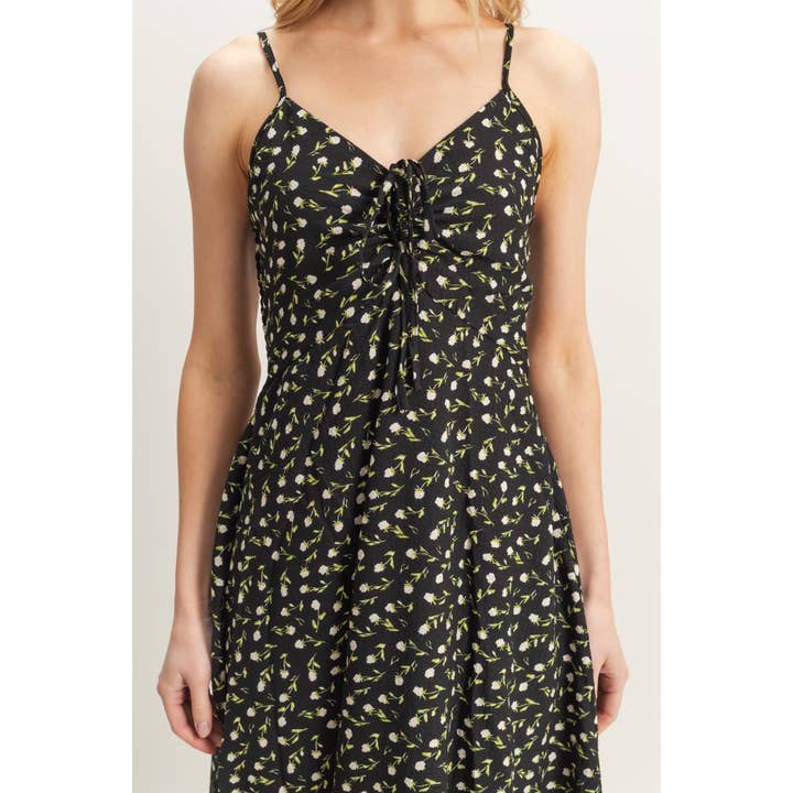 HYFVE - Wholesale Dress - Women's - HF25C158-Ditsy Floral Print Sleeveless Midi Dress