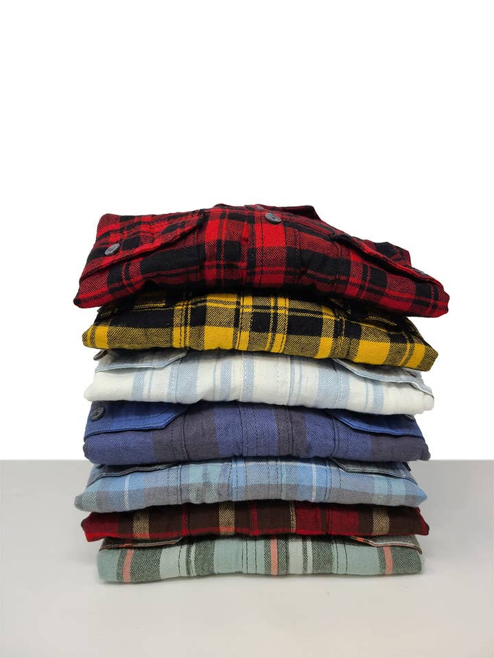 I-Wear Brands - Wholesale Button Down Shirt - Men's - 2, 3 Pack Men's Long Sleeve Button Down Cotton Flannel Shirt12