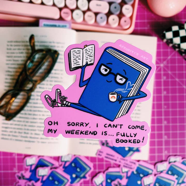 „Fuldt booket“ diecut klistermærke for engroshandel hos Afroditi's Art