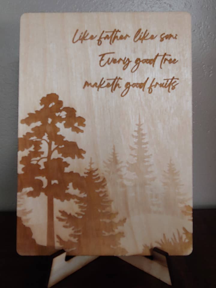 Like Father Like Son Wood Greeting Card for wholesale by Personal Handcrafted Displays