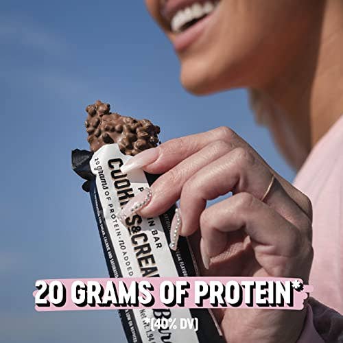 Shop The King - Wholesale Snack Bar - Barebells Protein Bars Cookies & Cream - 12 Count, 1.9oz Bars - Protein Snacks with 20g of High Protein - Chocolate Protein Bar with 1g of Total Sugars - On The Go Protein Snack & Breakfast Bars