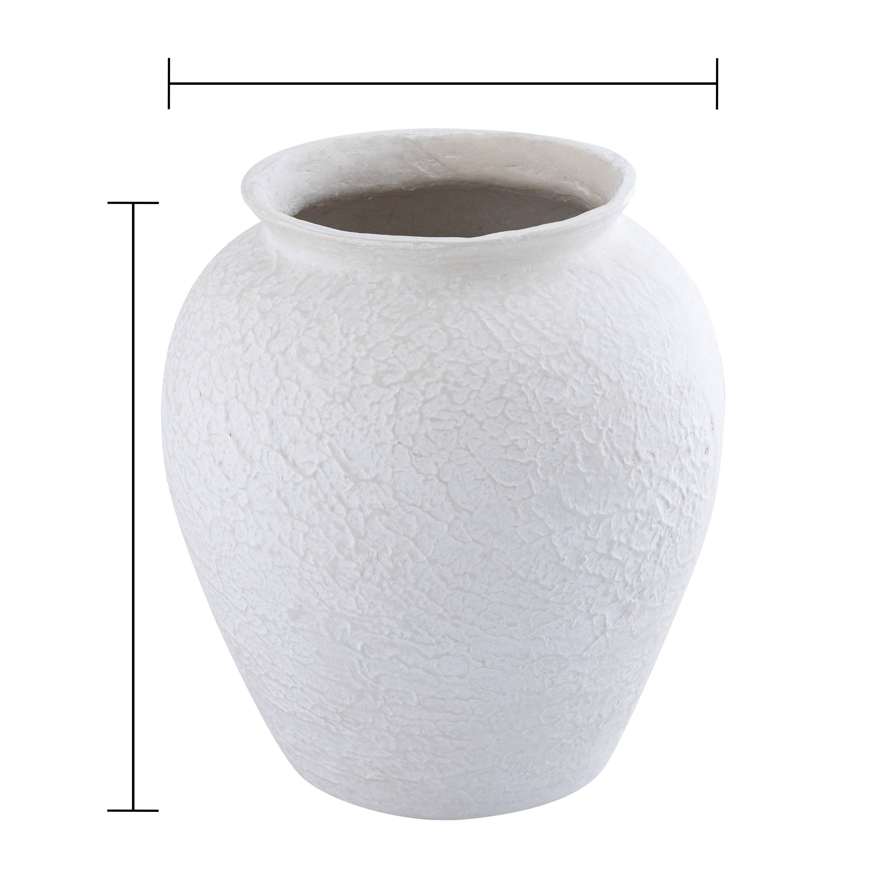 Paper Mache Pot Natural White Dia 12.20" for wholesale on Faire4