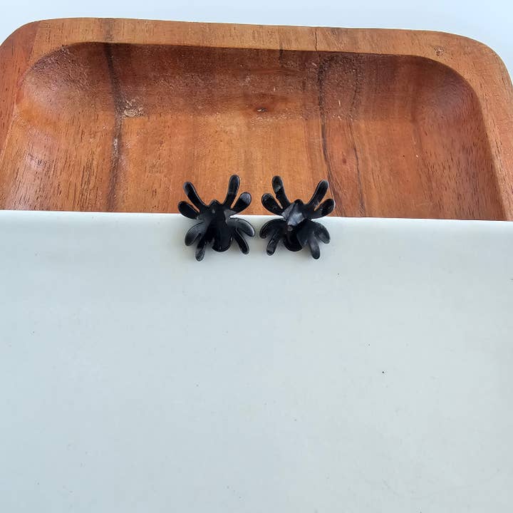 Spiffy & Splendid - Wholesale Stud/Post Earrings - Spider Studs - Black // Halloween Earrings