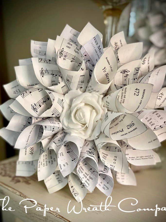 Paper Wreath (8"x 8") for wholesale by The Paper Wreath Company
