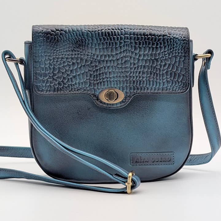 Alta Quero - Wholesale Crossbody Bag - Women's - Textured Leather Essentials Set– Wallets Crossbody BlueBlack9