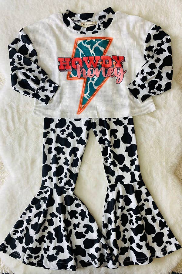 Wholesale XCH0024-5H HOWDY honey lightning & cow prints 2pc