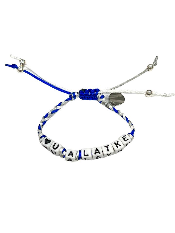 Holiday "❤︎ U A Latke" Braid Hanukkah Bracelet for wholesale by Bead Me Silly