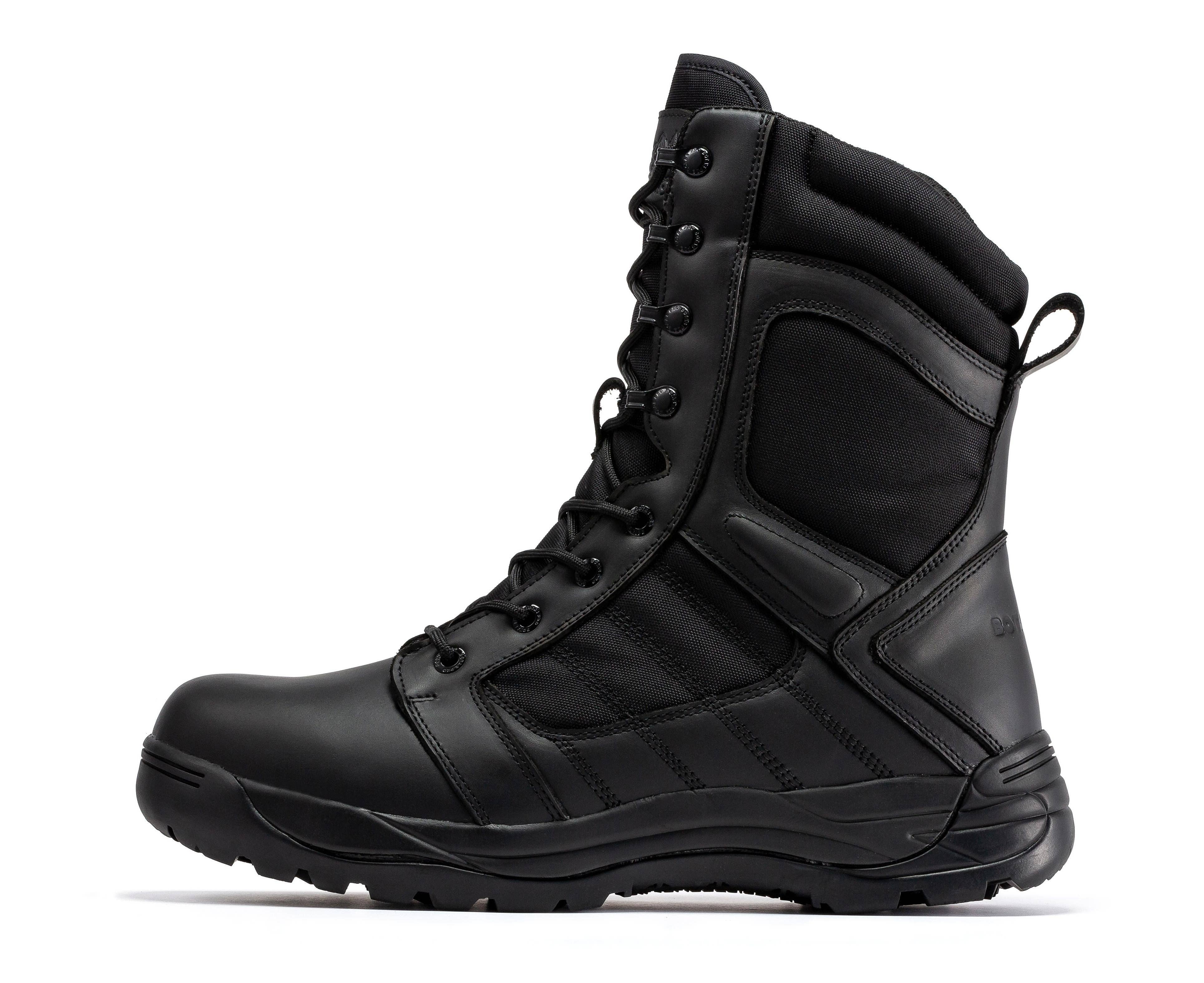 Botas Pro Black Men's 8 inch Side Zipper Rubber Sole Tactical Boots BMP110BK for wholesale on Faire0