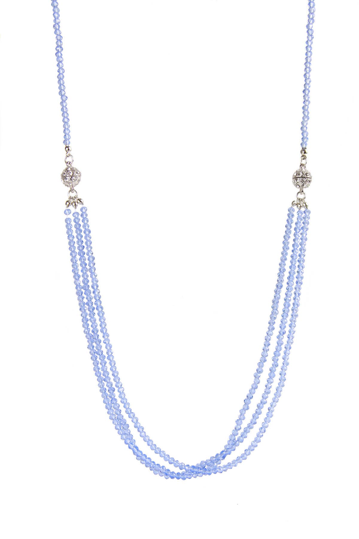 SAACHI – wholesale Beaded/pearl necklace – Simply Crystal Long Detachable Necklace