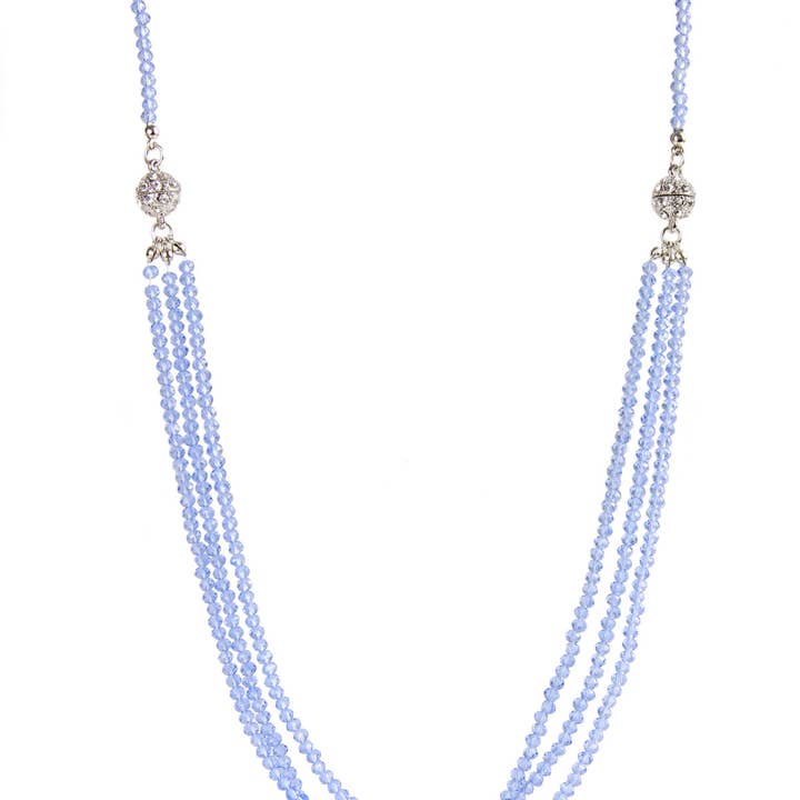 SAACHI – wholesale Beaded/pearl necklace – Simply Crystal Long Detachable Necklace0