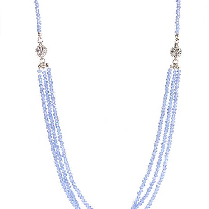 SAACHI – wholesale Beaded/pearl necklace – Simply Crystal Long Detachable Necklace0