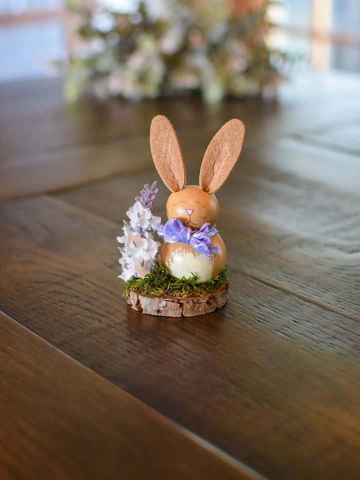 April Bunny Hand-Crafted Gourd Scene for wholesale by Meadowbrooke Gourds