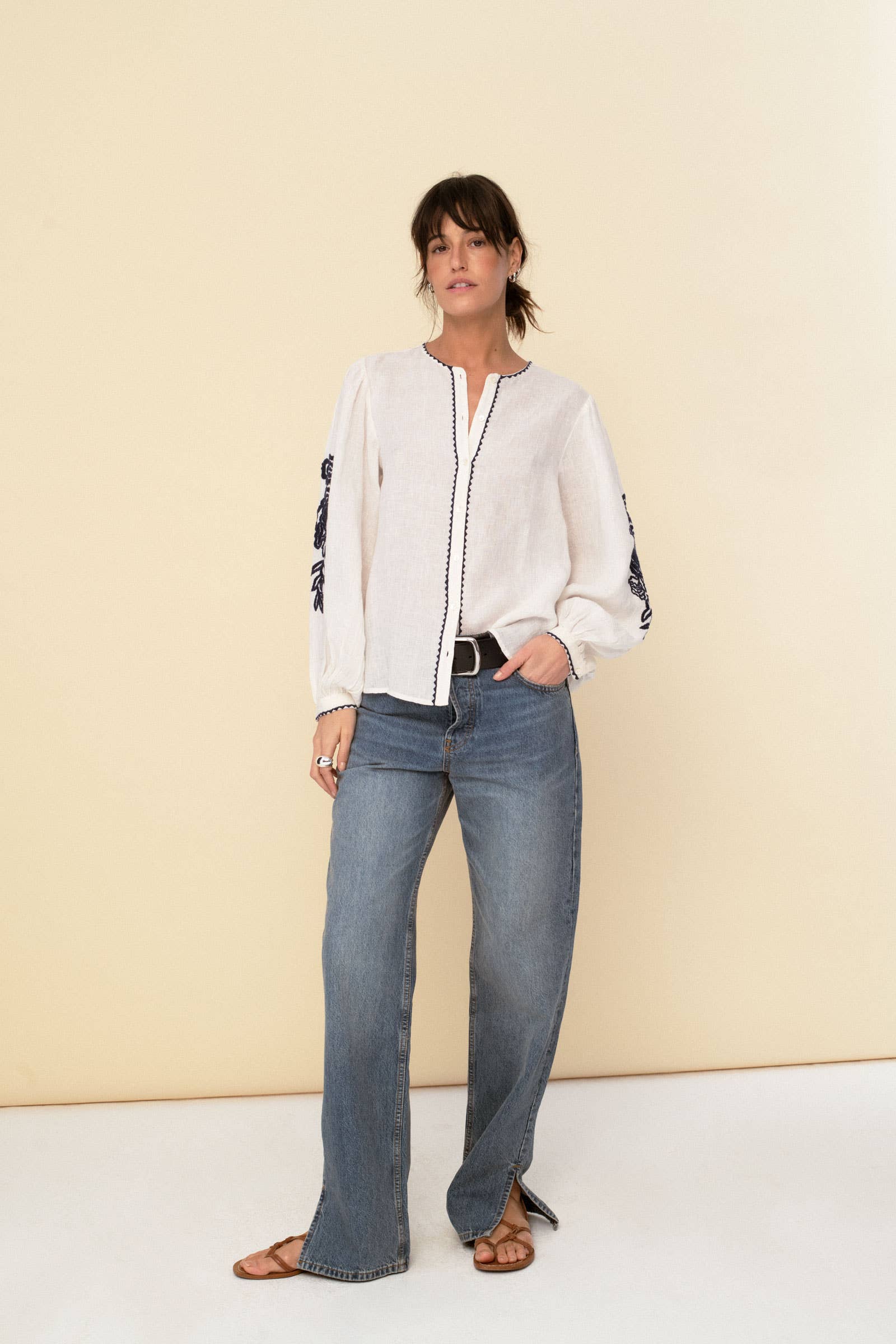 Sonmer Shop USA - Wholesale Button Down Shirt - Women's - Leonor blouse ecru 2