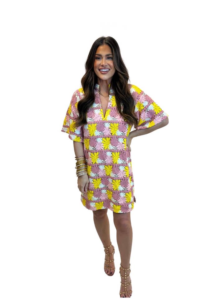 Purple Lulu Sunny Daze Mini Dress for wholesale on Faire