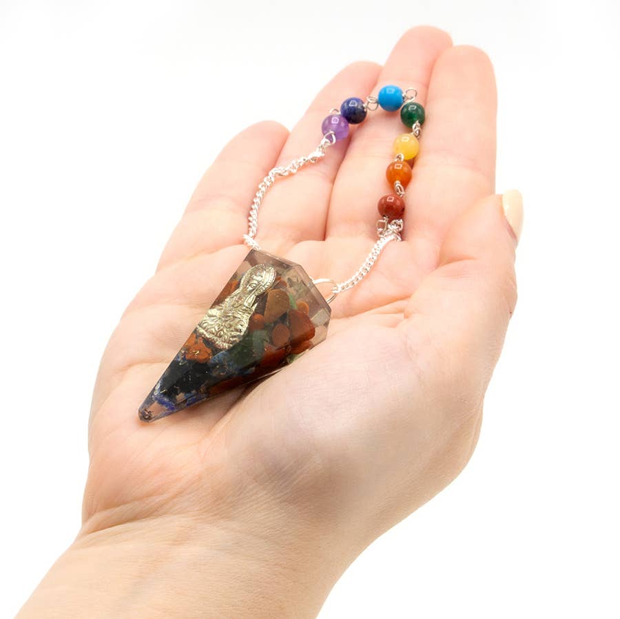 AW Artisan - Wholesale Spiritual Stone/Crystal - Orgonite Power Chakra Pendulum - Buddha2