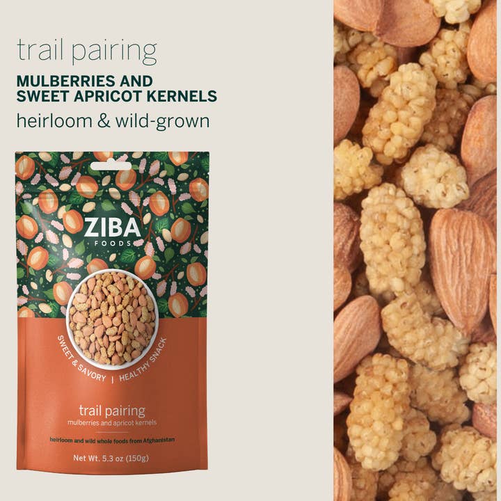 Ziba Foods - Wholesale Trail Mix - Mulberry & Sweet Apricot Seeds Pairing Vegan Trail Mix 5 oz4