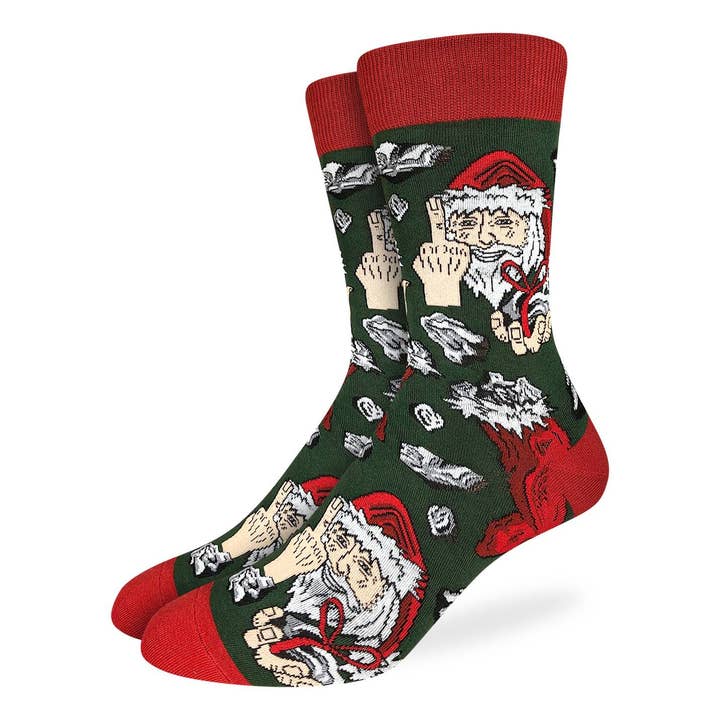 Men's Santa's Naughty List Christmas Socks for wholesale by Good Luck Sock