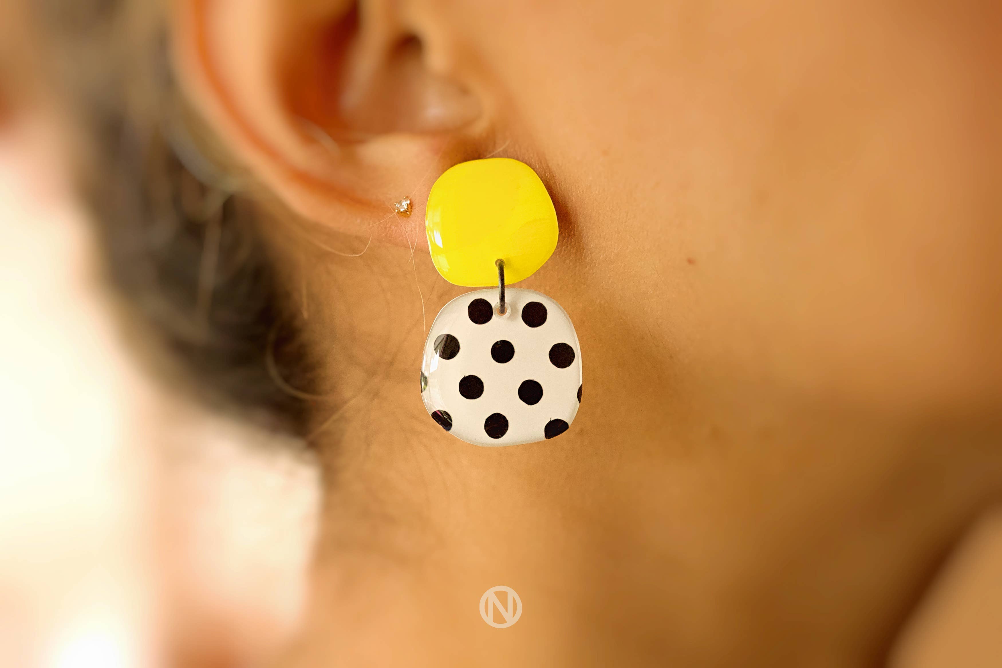 Naoi - Wholesale Dangle Earrings - Polka Dot Mini Statement Earrings - Handmade to Order  1