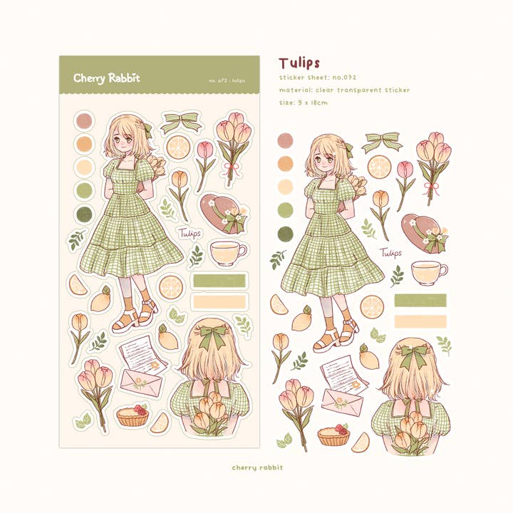 Tulpaner Klistermärkesark nr.072 för wholesale av Cherry Rabbit