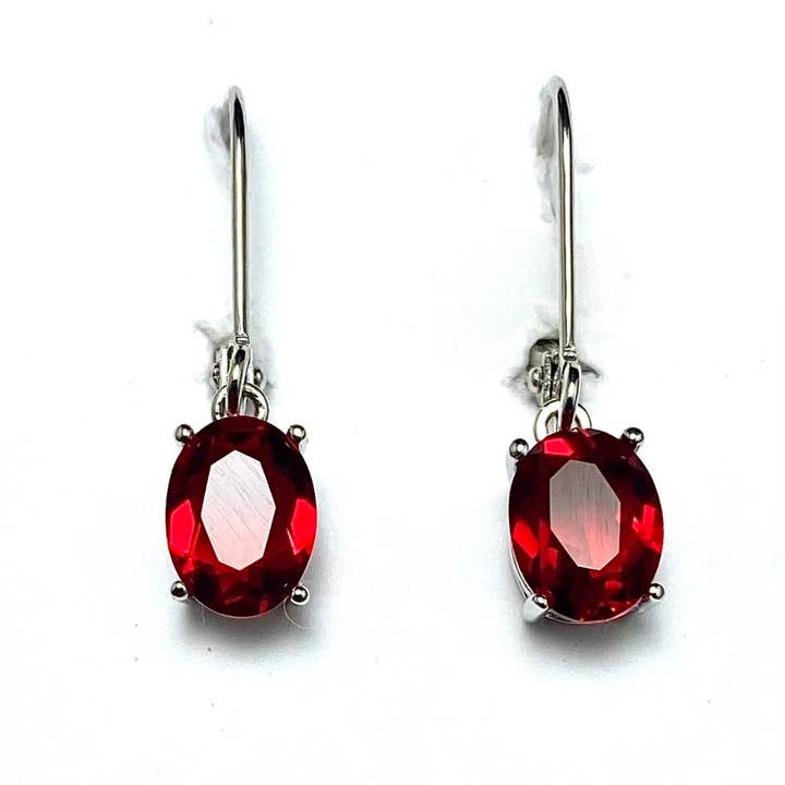 Twan Kee Jewelry - Wholesale Dangle Earrings - Oval Cut Helenite Dangle Earrings in Silver
