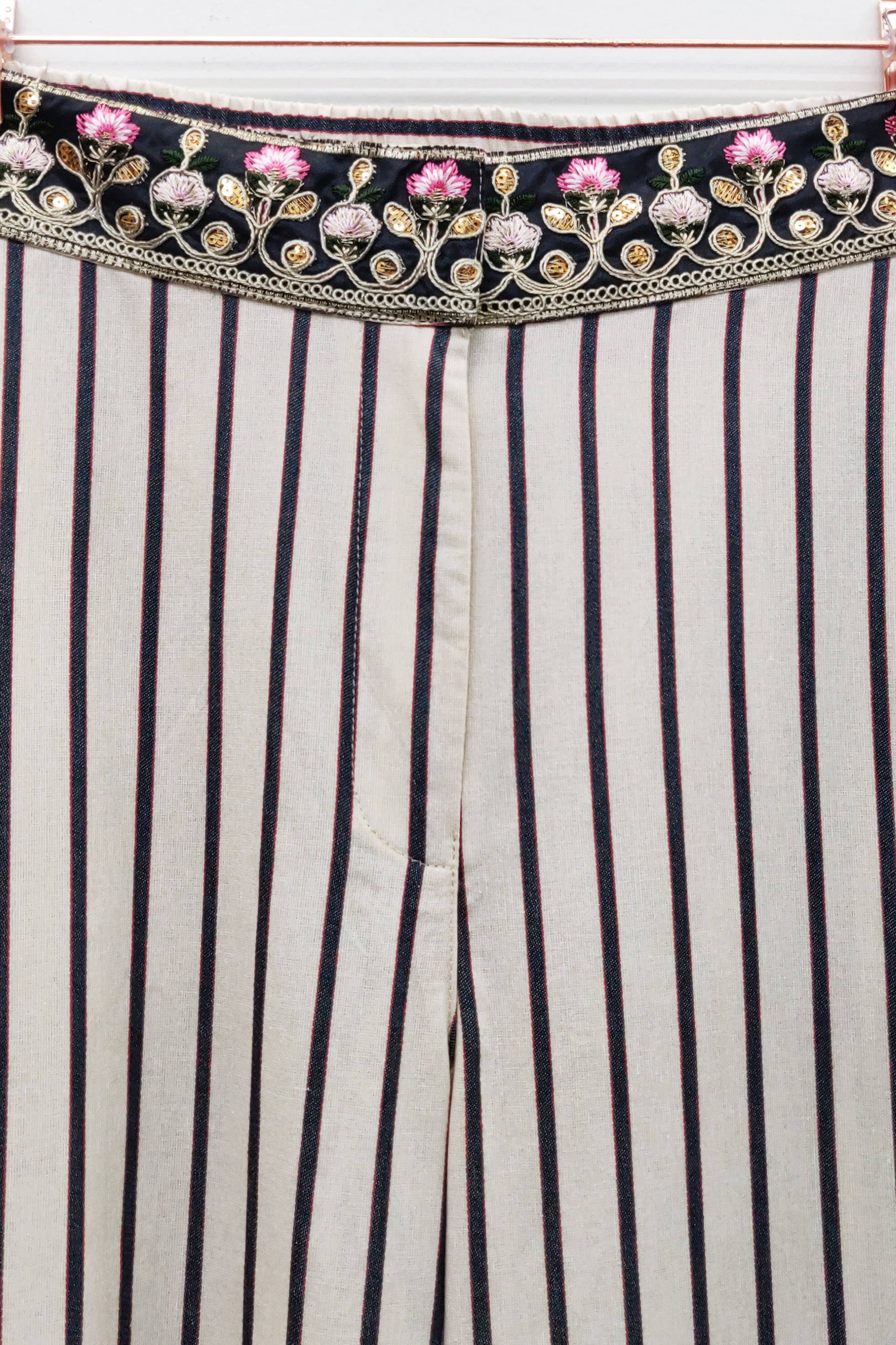 Cream Stripes Derby Princess Stripe Pants for wholesale on Faire12