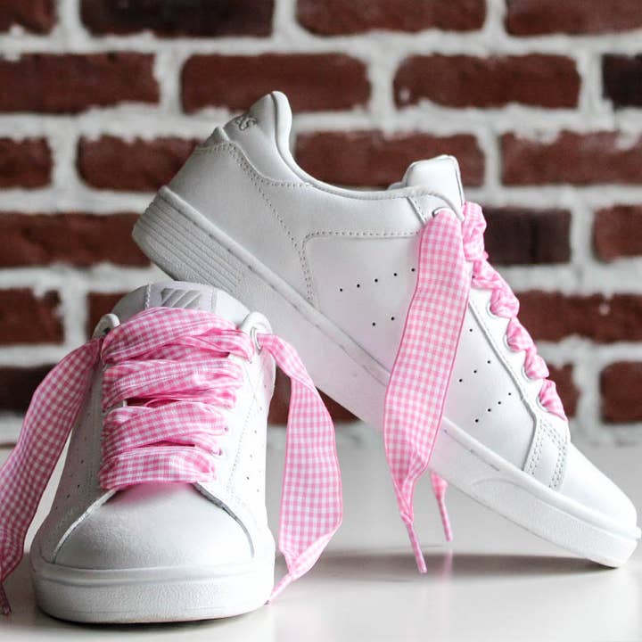 furiouslaces - Wholesale Schoenveters - Uniseks - Veters met Vichy-patroon - Roze2