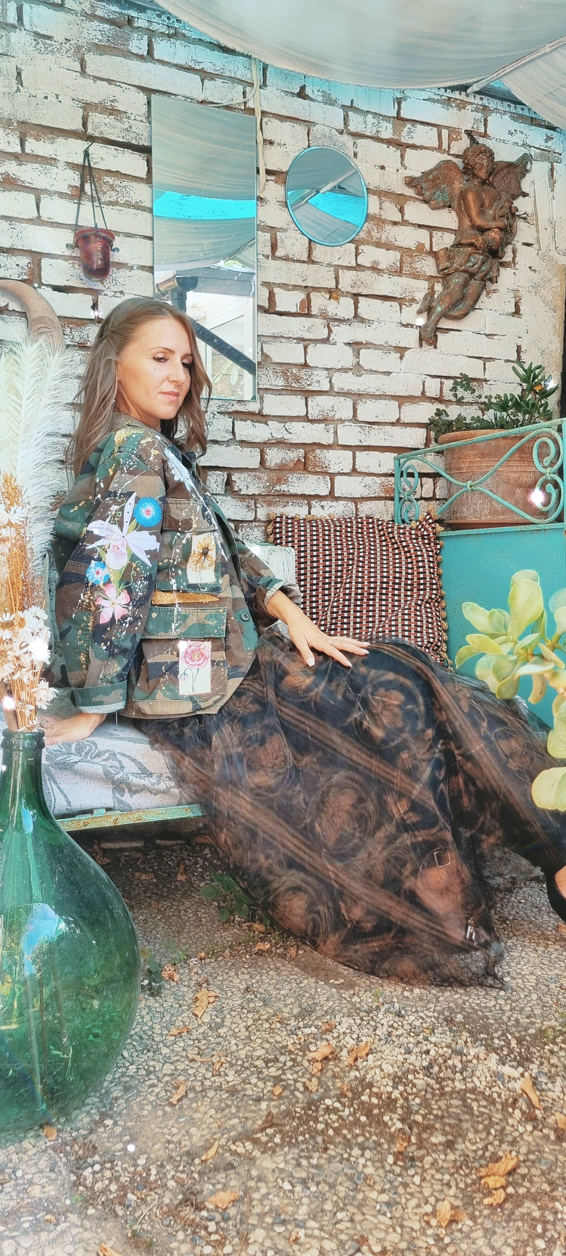 apiedinudinelparco - Wholesale Jacket - Women's - WOODLAND MILITARY JACKET CUSTOM LUXURY UP-CYCLED UNIQUE GLAM10